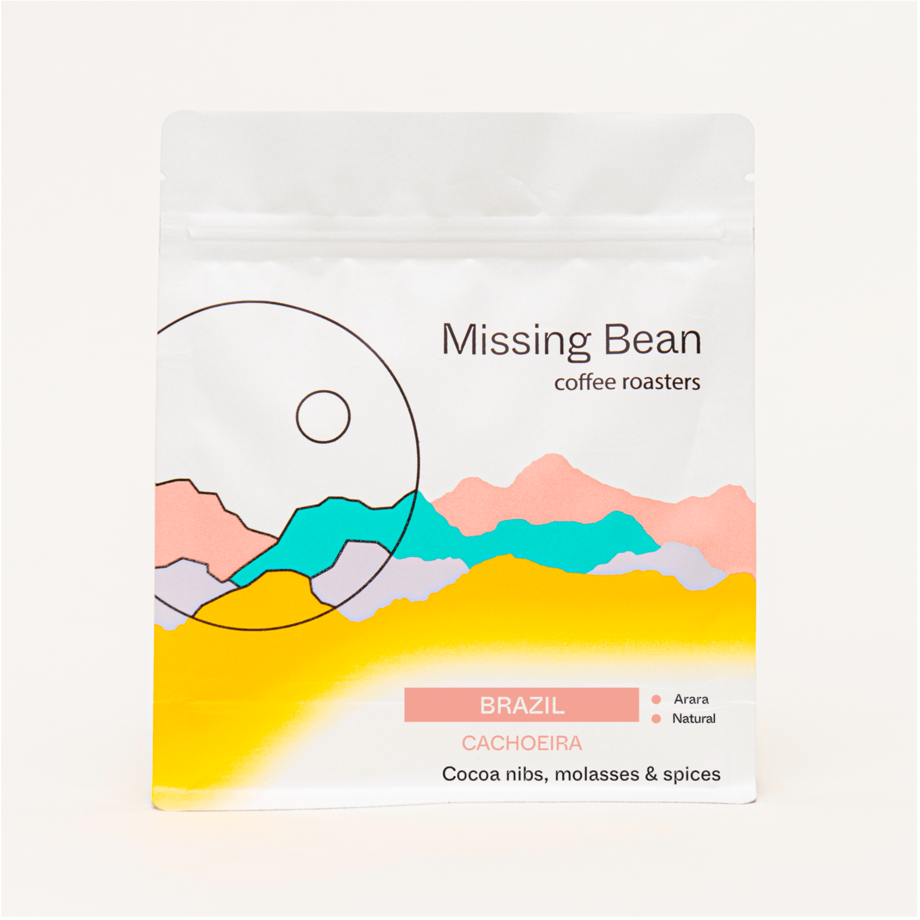 A bag of Missing bean coffee roasters Brazil - Cachoeira coffee beans