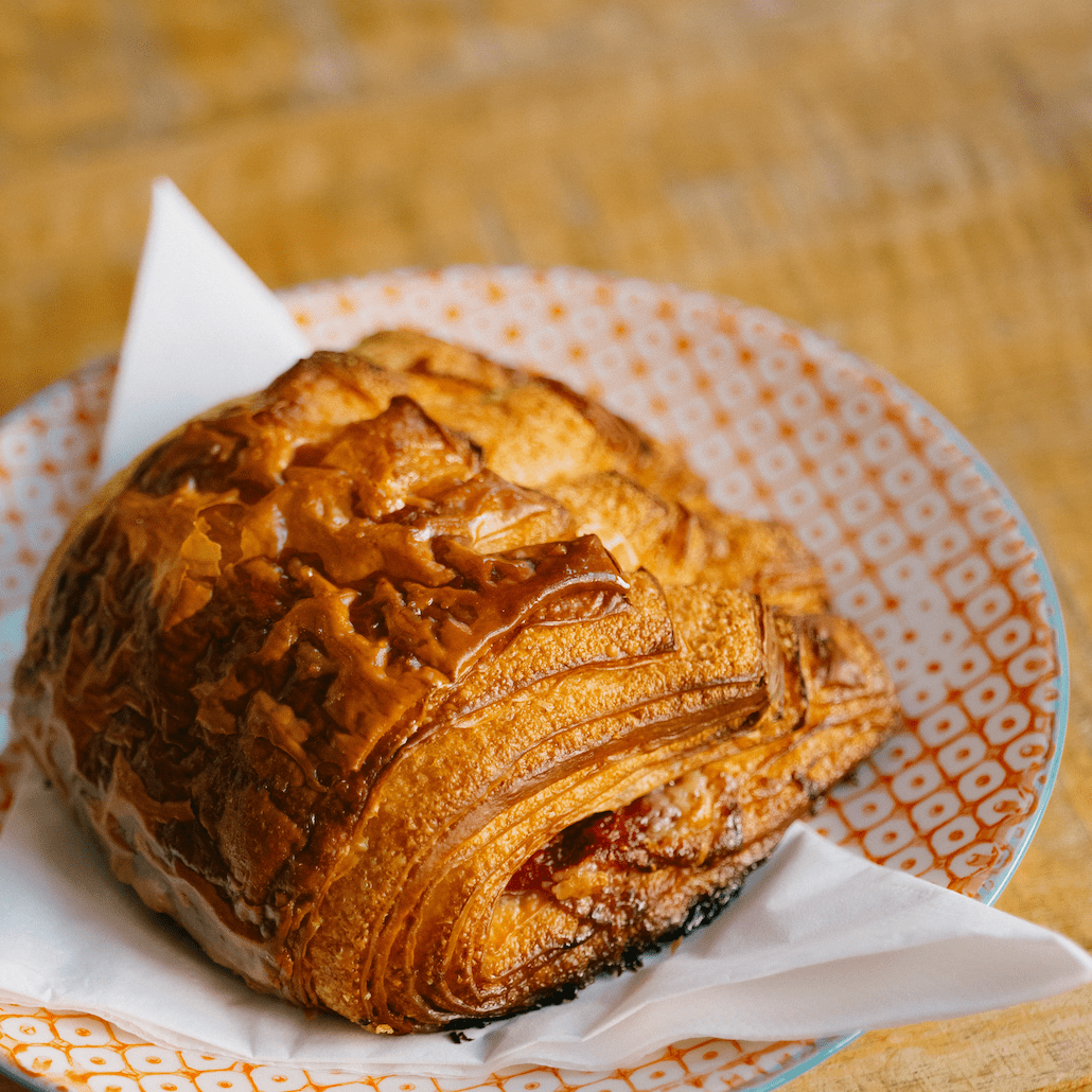 A pastry on a plate, served at Missing beans Banbury Cafe in Oxford